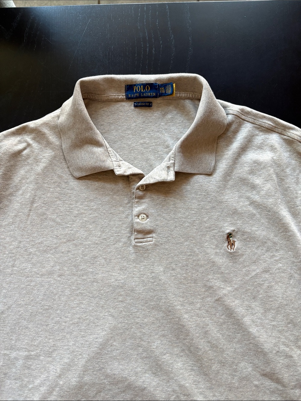 Polo by Ralph Lauren Men's Oatmeal Short Sleeve Polo XXL